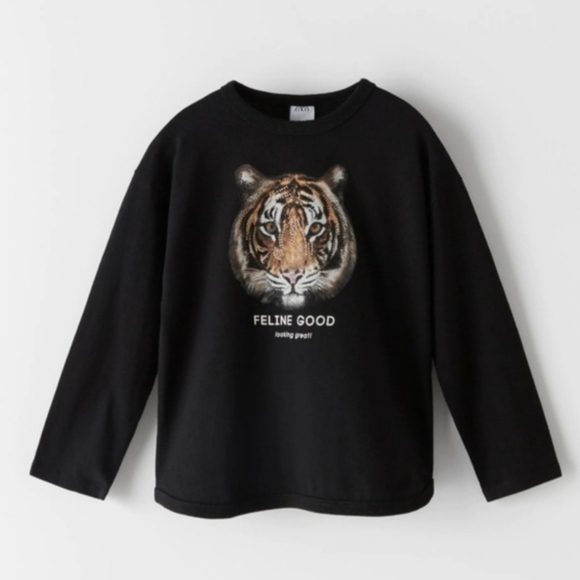 Zara Other - Zara Black Tiger Long Sleeve Shirt 9Y